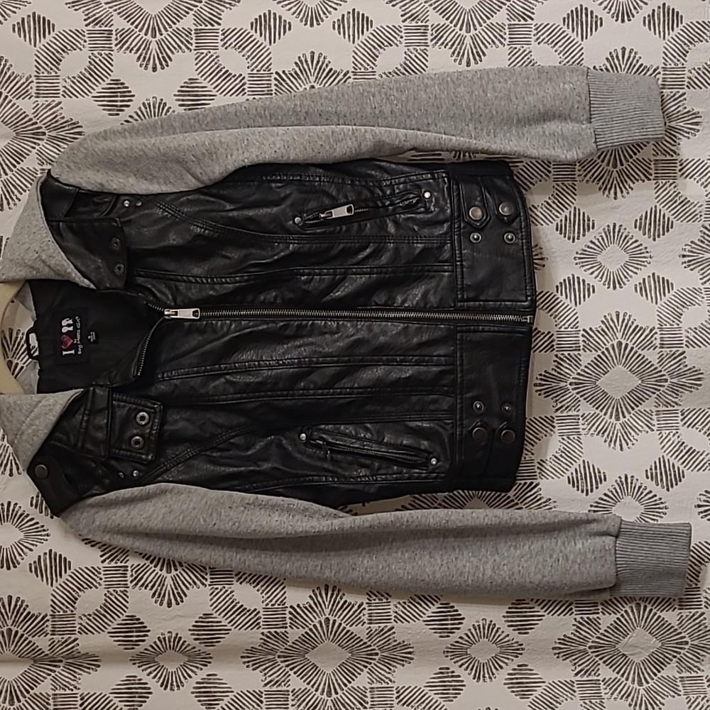 Pleather Sweater Jacket